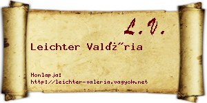 Leichter Valéria névjegykártya
